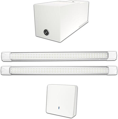 Powerful Wireless LED Light with Rechargeable Battery for Garage, Basement Box, Cellar, Locations Without Electricity - Autonomous Light lamp 2200 Lumens, Ready to Install, Battery Life 3.5 Hours