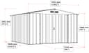 Duramax ECO 10 x 10 (9.74 m2) Metal Garden Storage Shed, Hot-Dipped Galvanized Metal Garden Shed, Tool Storage Shed, Strong Reinforced Roof Structure, Maintenance-Free Metal Shed, Anthracite - 6