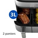 Philips Airfryer Série 5000 - Air Fryer double panier avec cuisson vapeur, 9L, RapidAir, 19 modes de cuisson, jusqu'à 90% de matières grasses en moins, AirSteam, nettoyage vapeur, HomeID (NA555/00) - 5