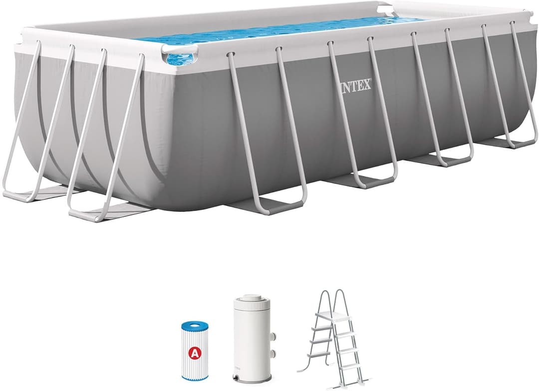 Intex 4 m x 2 m x 1.22 m Prism Frame Rectangular Pool Set