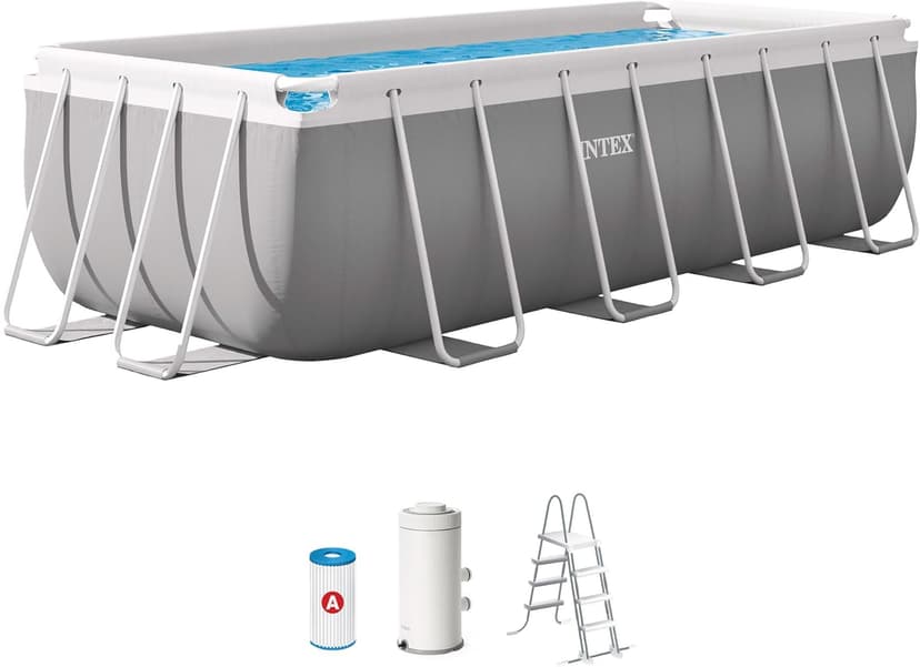 Intex 4 m x 2 m x 1.22 m Prism Frame Rectangular Pool Set - 1