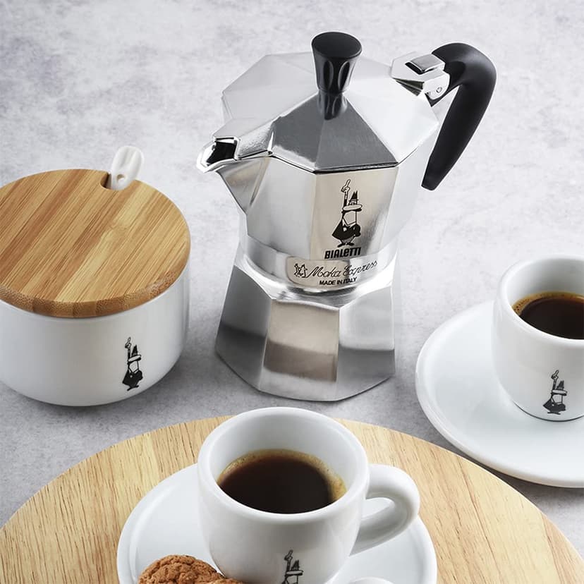 Bialetti Moka Express Caffettiera in Alluminio, 6 Cups, Acciaio Inossidabile, Argento,270 milliliters, Silver - 2