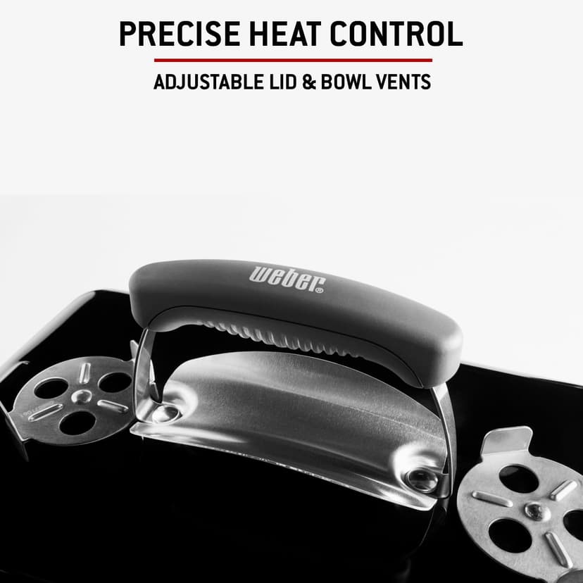 Weber Barbecue au Charbon Go‑Anywhere/Portable, Pieds repliables, Design Compact pour Le Camping et Les Pique‑niques, revêtement Durable, contrôle du Flux d'air, Surface de Cuisson 42 x 26 cm, Noir - 5