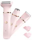 Rasierer Damen,3-In-1 Intimrasierer für Frauen,Gesichtshaarentferner für Frauen,Damenrasierer Elektrisch für Beine, Arme, Achseln und Bikinizone,Wiederaufladbarer Ipx7 Wasserdicht Trimmer Damen, Rosa - 1
