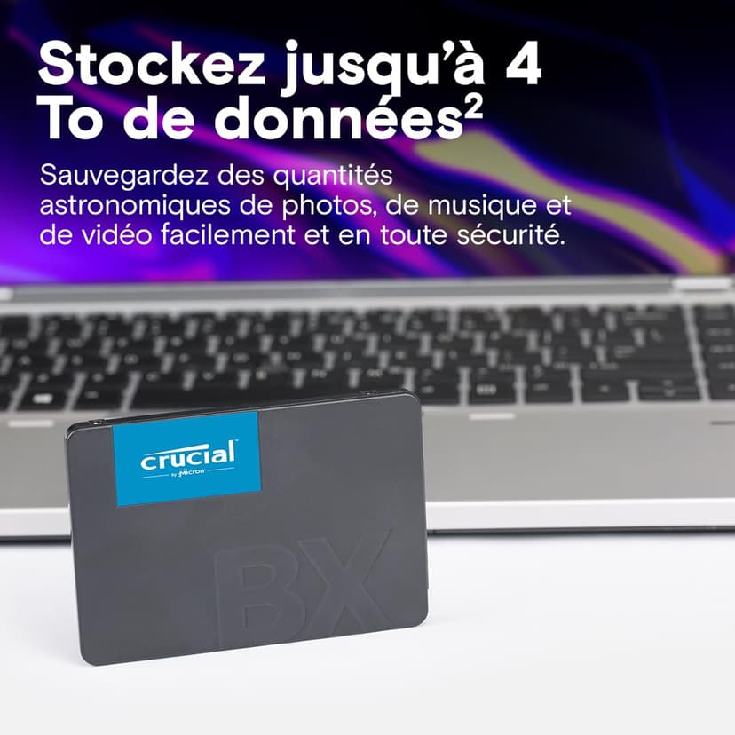 Crucial BX500 SATA SSD 1To2.5 Interne, jusqu'à 540MB/s, Compatible avec Ordinateur Portable et de Bureau (PC), 3D NAND, Accélération Dynamique de l'Écriture - CT1000BX500SSD101 - 4