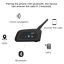 Lemnoi V6 Pro Bluetooth Intercom Headset for Motorcycles, Communicator for Helmet, IPX5 Waterproof and Intercom Between 6 Motorcyclists - 3