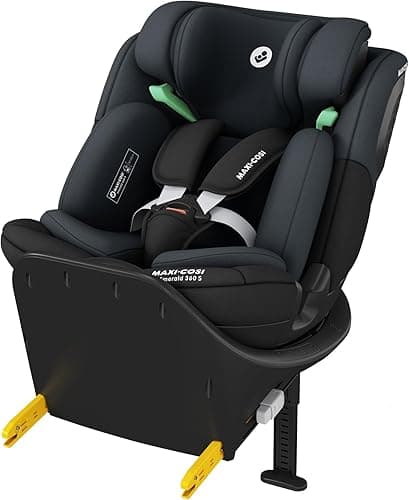 Maxi-COSI Emerald S i-Size, 360 Swivel Baby car seat, 0-12 Years 40-150cm, Group 0+123 car seat, Isofix 0-36 kg car seat, Rearfacing, 4 Recline Positions, G-Cell Side Impact Protection, Tonal Black