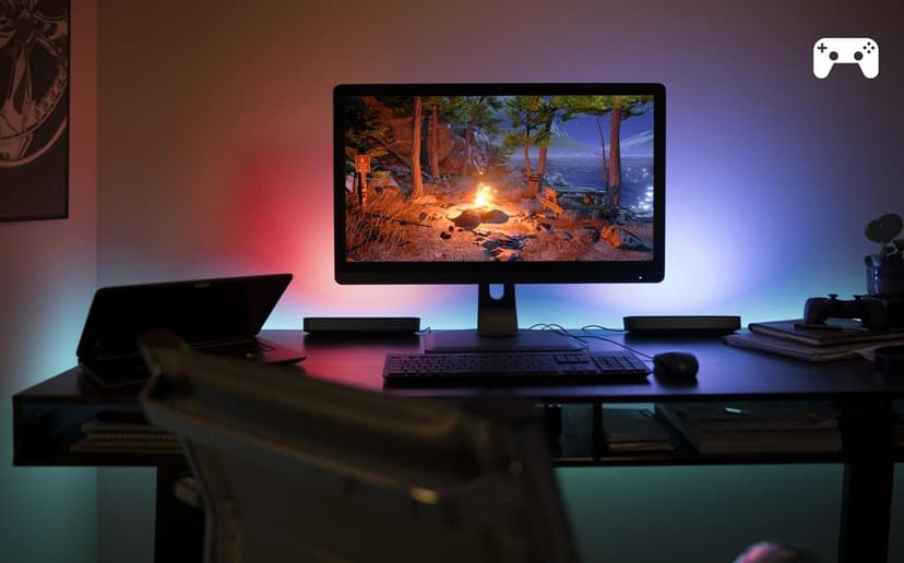 Philips Hue Play White and Colour Ambiance Smart Light Bar Double Pack Base Unit, Entertainment Lighting for TV and Gaming (Works with Alexa, Google Assistant and Apple HomeKit), Black - 8