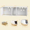 Hzuaneri Cat Litter Box Enclosure for 2 Cats, Hidden Litter Box Furniture Cabinet, Double Layer Indoor Cat House, Can be Used as TV Cabinet, 140 x 48.3 x 48 cm, White CB65603X - 3