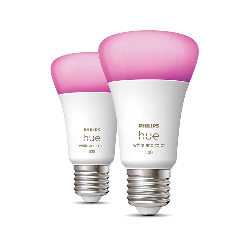 Philips Hue White and Colour Ambiance Smart Light Bulb 2 Pack 75W - 1100 Lumen [E27 Edison Screw] with Bluetooth. Works with Alexa, Google Assistant and Apple Homekit - 4