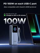 UGREEN Nexode Laptop Power Bank 25000mAh 200W Fast Charging Portable Charger Built-in Retractable Cable & Smart Display 4-Way Output Battery Pack Compatible with Dell, HP, iPad, iPhone 17/16 - 2