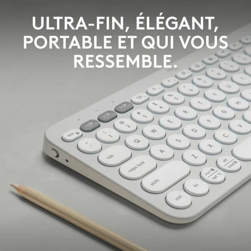 Logitech Pebble Keys 2 K380s - AZERTY French Layout, White - 2