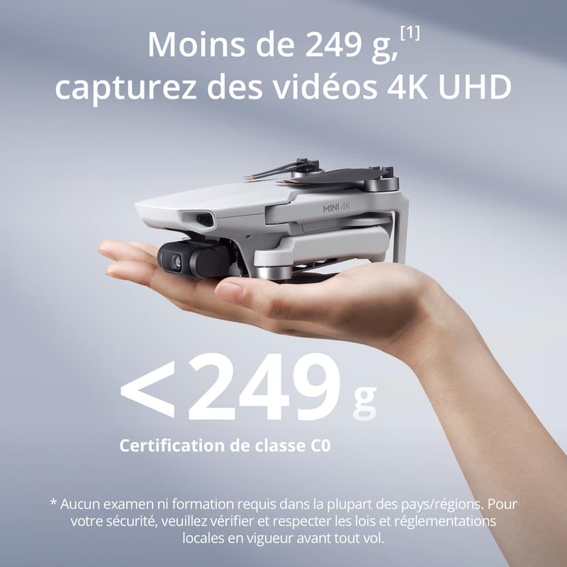 Bundle Drones Caméra Mini 4K, Drone Caméra 4K UHD pour Adultes, < 249 g, Stabilisation de la Nacelle à 3 Axes, Transmission Vidéo sur 10 km, Deux Batteries pour un Temps de Vol max. de 62 min - 2