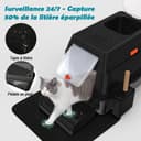 SZEETECH Bac Litiere pour Chat XL, Litière en Acier Inoxydable avec Couvercle, Bac Litiere pour Chat, Cat Litter Box, Pelle+Tapis+Marchepied- 60x40x39,5 cm (Noir) - 5