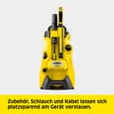 Kärcher K 4 Power Control High Pressure Washer, Pressure: max. 130 bar, Flow rate: 420 l/h, Surface area: 30 m²/h, Water Filter, Weight: 11.5 kg, Hose and High Pressure Gun, Rotabuse, Lance - 7