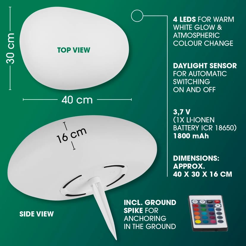 EASYmaxx Solar-Dekoleuchte 07811 07811 Stein LED RGBW white - 8