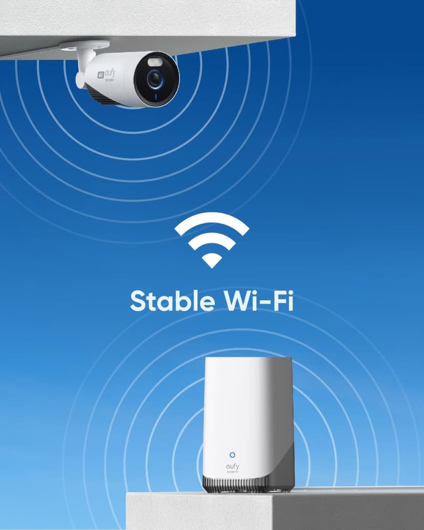 eufy Security eufyCam E330 (Pro) caméra de sécurité extérieure, résolution 4K, Enregistrement 24h/24 7j/7, Plug-in, Wi-FI amélioré, Reconnaissance faciale AI, sans Frais, HomeBase 3 requis - 7