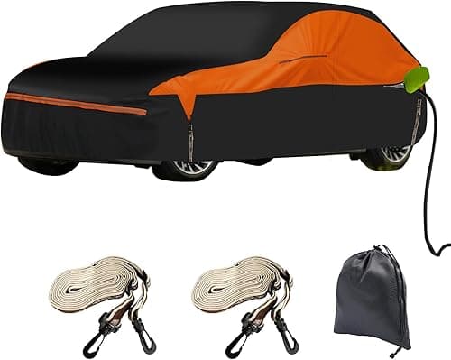 Full Car Cover for VW ID.4 2021-2025, 6 Layers Outdoor Car Cover with Cotton, Waterproof Rain Snow UV Dust All Weather Breathable Automobiles Hail Protector
