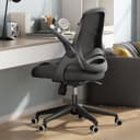 Hbada Office Chair Desk Chair Flip-up Armrest Ergonomic Task Chair Compact 120° Locking 360° Rotation Seat Surface Lift Reinforced Nylon Resin Base, White - 8