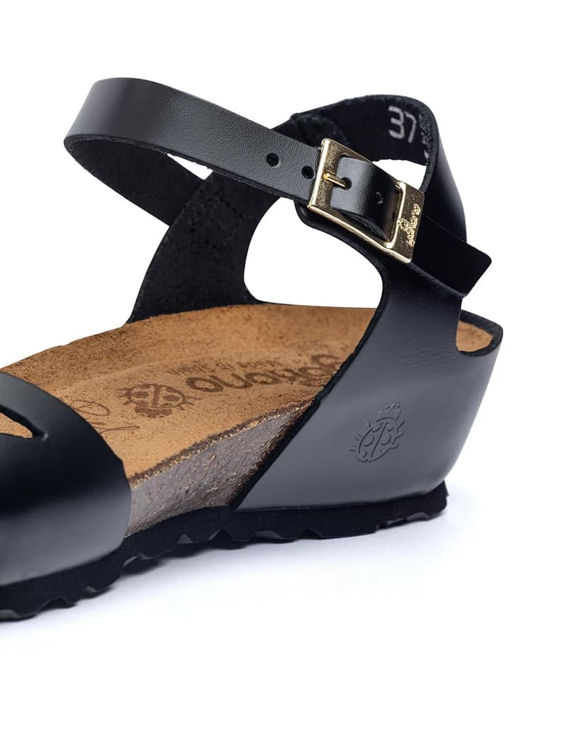 Monaco 003 Wedge Sandal Black, Black/White, 6 UK - 4