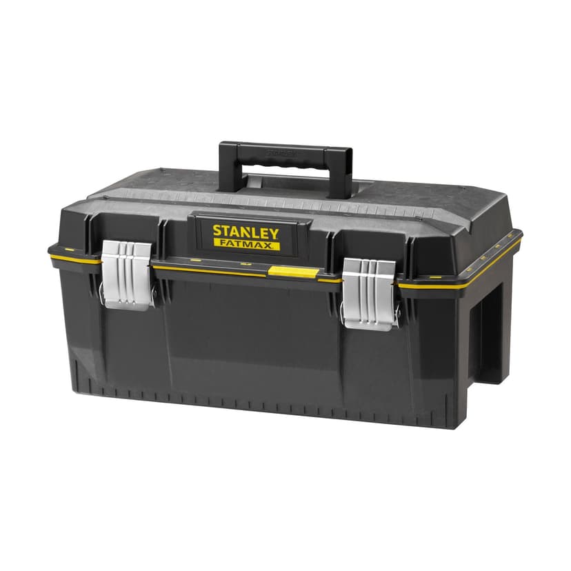 STANLEY FATMAX Boîte à Outils Étanche 58 cm - Résistant à l'Eau - Grande Capacité de Rangement - Rainure en V pour Coupe d'Appoint - Poignée Bi-Matière - Attaches Anti-Corrosion 1-94-749 - 1