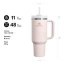 STANLEY 1913 Quencher H2.0 FlowState Mug Isotherme avec Paille 1.2L - Froid Pendant 11 Heures - Glacé Pendant 48 Heures - Thermos Lavable au Lave-Vaisselle - Gourde Inox Sans BPA - Rose Quartz - 3