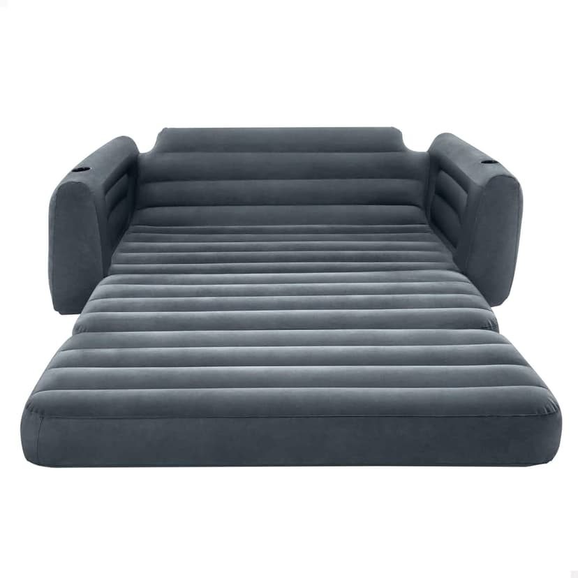 Intex Queen Size Pull-Out Inflatable camping sofa bed Sleep Away Futon Couch with 3 quick inflation and deflation valves, ?203.2 x 231.14 x 66.04 cm, Charcoal grey - 7