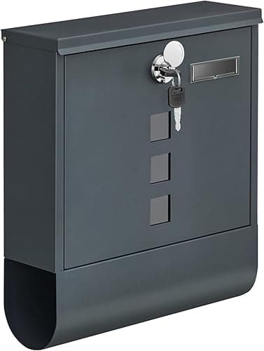 SONGMICS GMB20AG Wall-Mounted Post Box with Lock with Rot…