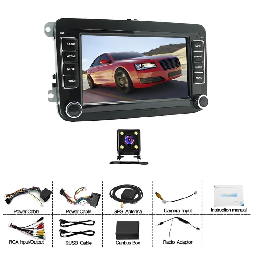 2+32G Android 13 Autoradio pour Skoda Fabia 2007-2014 avec sans Fil CarPlay Android Auto, 7 Pouces Radio Stéréo avec Navigation GPS Bluetooth Wi-FI FM RDS Caméra de recul Incluse - 8