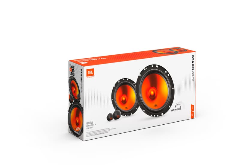 JBL Stage1 62CF GEN2 6.5" (165 mm) Component Car Speakers delivering 80W RMS and 640W Peak Power, 4 Ohm Impedance, Plus One™ Woofer Cone and Edge-Driven Silk Dome Tweeters for Clear JBL Sound - 14