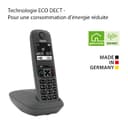 Gigaset A695 Trio - téléphone DECT sans Fil - 3 combinés avec Grand écran à Haut Contraste - Excellente qualité Audio - Fonction Mains Libres - Protection d'appels, Gris [Version française] - 5
