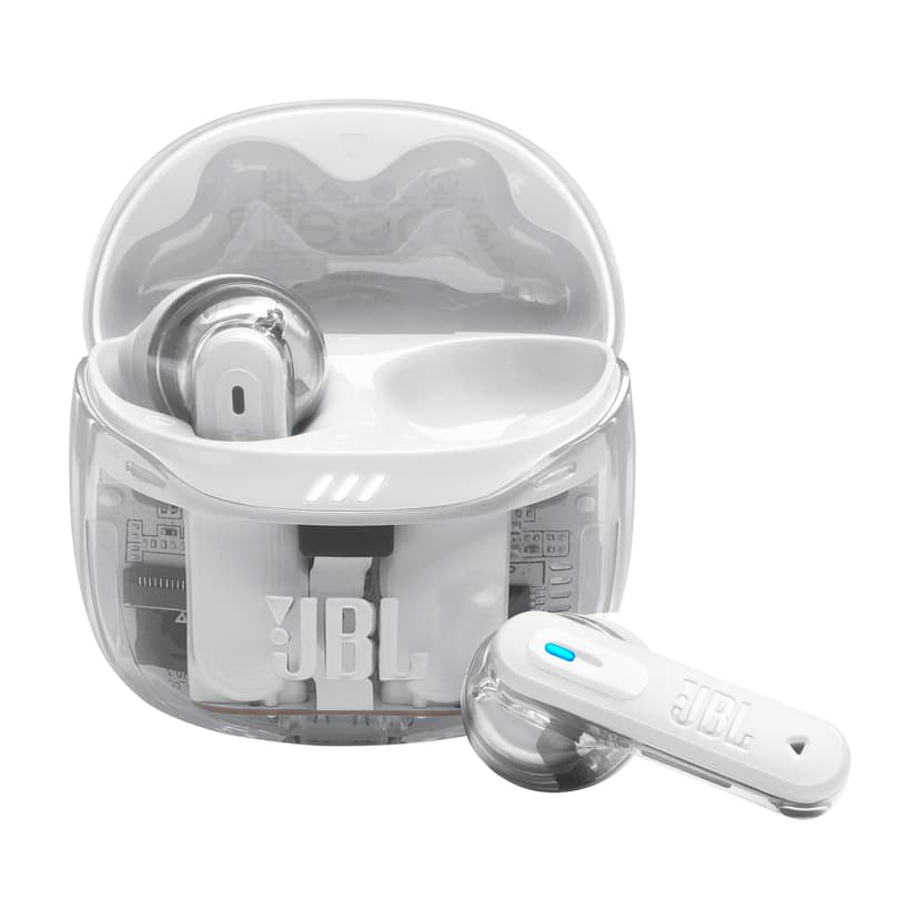 JBL Tune Flex Ghost 2, Wireless Noise Cancelling Bluetooth Earbuds with 48h Playtime, IP54 Water and Dust Resistant, Multi-Point Connection, Ergonomic Design, Open-Back Stick Design, White Ghost - 1