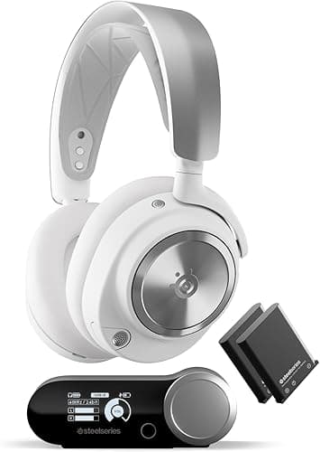 SteelSeries Arctis Nova Pro Wireless - Multi-System Gaming Headset (PS5 & PC / Switch + Bluetooth) - Unlimited Battery Life; 2 Hot-Swap Batteries - Active Noise Cancellation - ClearCast Gen2 Mic