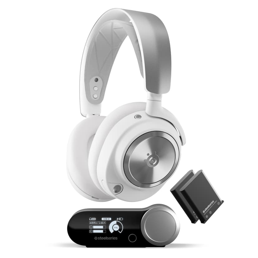 SteelSeries Arctis Nova Pro Wireless - Multi-System Gaming Headset (PS5 & PC / Switch + Bluetooth) - Unlimited Battery Life; 2 Hot-Swap Batteries - Active Noise Cancellation - ClearCast Gen2 Mic - 1