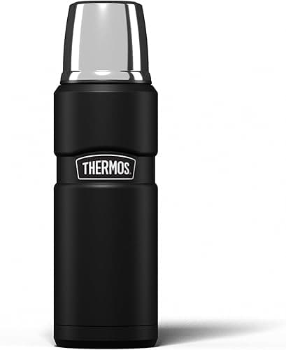 Thermos Stainless King 470ml Multi-Purpose Thermos Flask - Original-Style Flask can be used as Travel Mug or Insulated Water Bottle for Daily Commute & Weekend Adventures – Matt Black