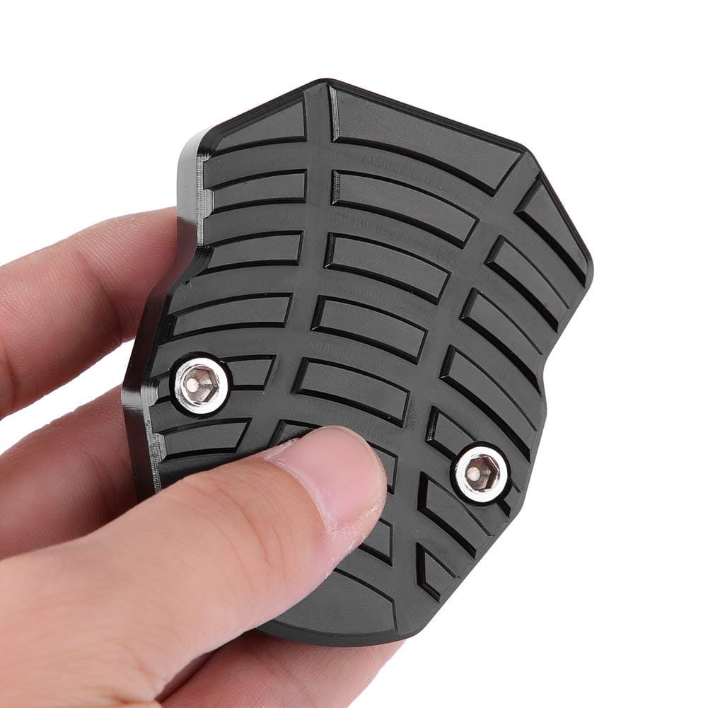 Aramox Motorcycle Kickstand Pad Anti-slip Kickstand Extension Universal Motorcycle Kickstand Extension Plate Side Stand Enlarger for 155300(Black)