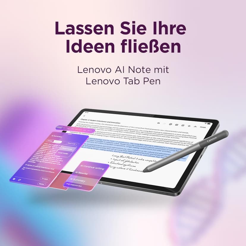 Lenovo Idea Tab Tablet | 11 Inch LCD Screen 2.5K 16:10 | MediaTek Dimensity 6300 | 8GB RAM | 128GB Memory | Android 15 | Luna Grey | With Stylus - 6