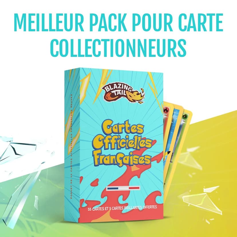 Blazing Tail Lot de 60 Cartes Françaises Neuves et Officielles - Comprend 5 Cartes Brillantes - sans Double - sans Carte Énergie - 6