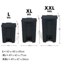 Floordirekt 50 Litre Rubbish Bin, Grey Lid, Kitchen and Office Rubbish Bin, Separate Collection System, Pedal Bin with Step-On Mechanism, Olaf Waste Bin - 5