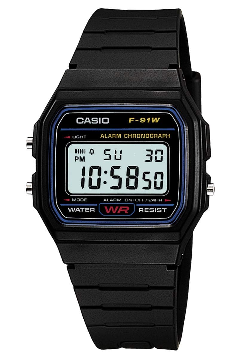 CASIO STANDARD DIGITAL WATCH WITH LED-LIGHT F-91W-1JF - 1