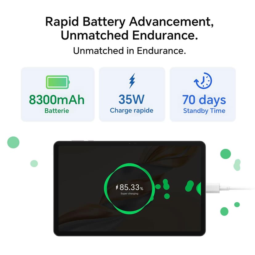 HONOR Pad X9A 6GB 128GB WiFi Tablet 8300mAh Battery, Fullview 11.5 Inch Screen and 120Hz 2.5K, Qualcomm 6nm Snapdragon 685, 4 Speakers, Metal Body, Android 15, Google Service, Grey - 5