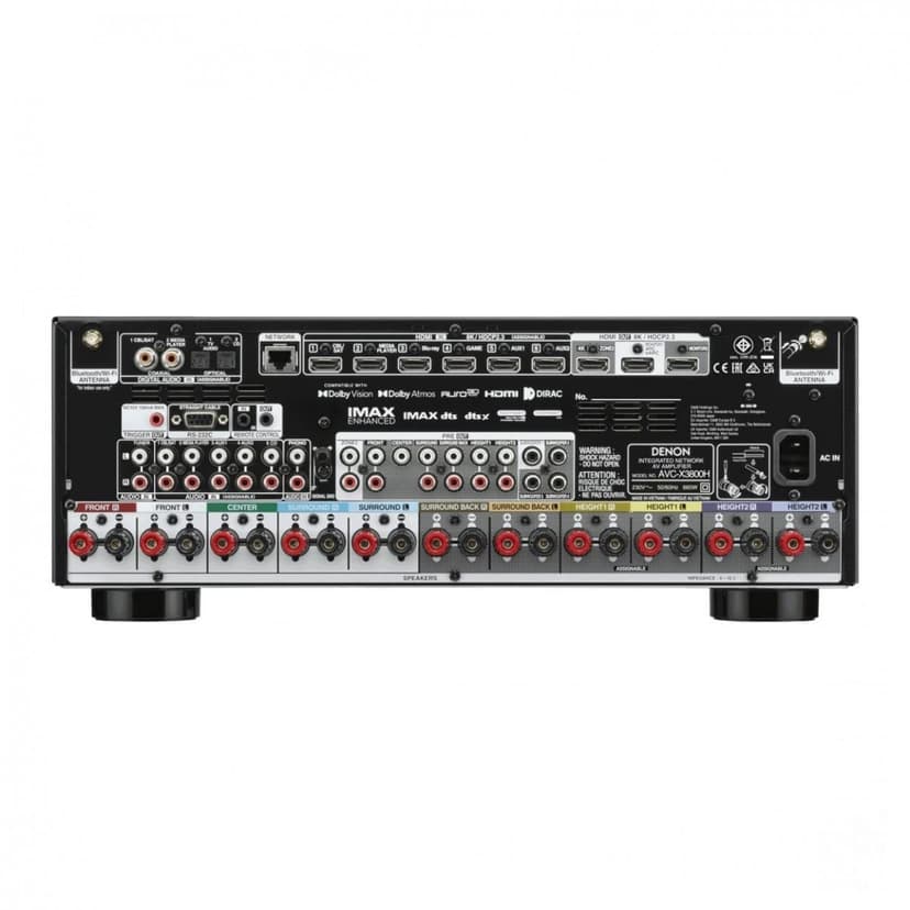 Denon AVC-X3800H 9.4 Channel AV Receiver, Amplifier with Auro-3D, Dolby Atmos, DTS:X, 6 Inch 8K Inputs and 3 Outputs, Bluetooth, AirPlay 2, HEOS Multiroom, Alexa Compatible, Black - 3