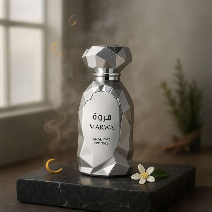Arabiyat Prestige Marwa Eau de Parfum 100 ml Argent pour Homme Sans Emballage Emballage Uniquement Fabriqué aux Émirats Arabiyat - 4