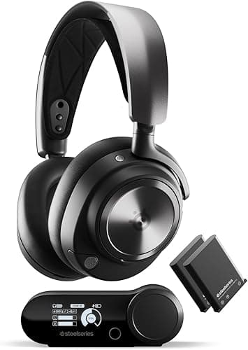 SteelSeries Arctis Nova Pro Wireless - Multi-System Gaming Headset (PS5 & PC / Switch + Bluetooth) - Unlimited Battery Life; 2 Hot-Swap Batteries - Active Noise Cancellation - ClearCast Gen2 Mic