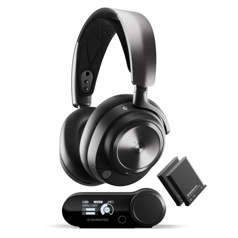SteelSeries Arctis Nova Pro Wireless - Multi-System Gaming Headset (PS5 & PC / Switch + Bluetooth) - Unlimited Battery Life; 2 Hot-Swap Batteries - Active Noise Cancellation - ClearCast Gen2 Mic - 1