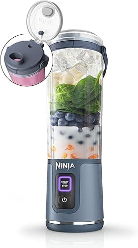 Ninja Blast BC151EUNV Portable Blender/Blender/Smoothie Maker, 530 ml Cup, Leak-proof Lid, Powerful Mini Stand Mixer, Wireless & Rechargeable, Crushes Ice & Fruit, Blue,