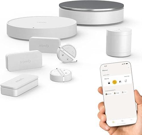 Somfy 1875280 - Home Alarm Essential - Système d'Alarme Maison sans Fil Connecté WiFi - 3 IntelliTAG - 1 détecteur de Mouvement - 2 Badges télécommandes - Compatible Alexa, Assistant Google et Tahoma