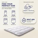CASABEL Single Mattress Topper 90x200 cm, Breathable Microfibre Mattress Protector with Grey Piping & Wave Stitching, Ultra-Soft & Comfortable - Ideal for Single Beds - 7