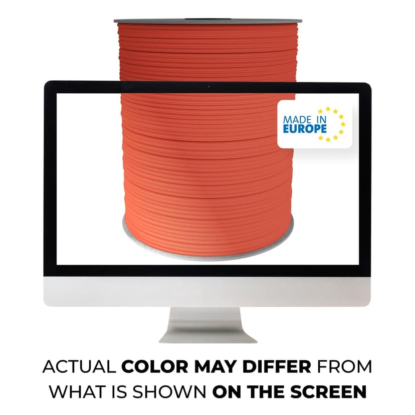 EdcX Paracord 4 mm, 35+ Couleurs Unies (10 m, 15 m, 30 m, 50 m, 100 m, 300 m) | Idéal pour l'artisanat, Le Camping, la Survie | Corde 100% Nylon 4 mm | Cordon 550 Type III (Sofit Orange, 50 m) - 9