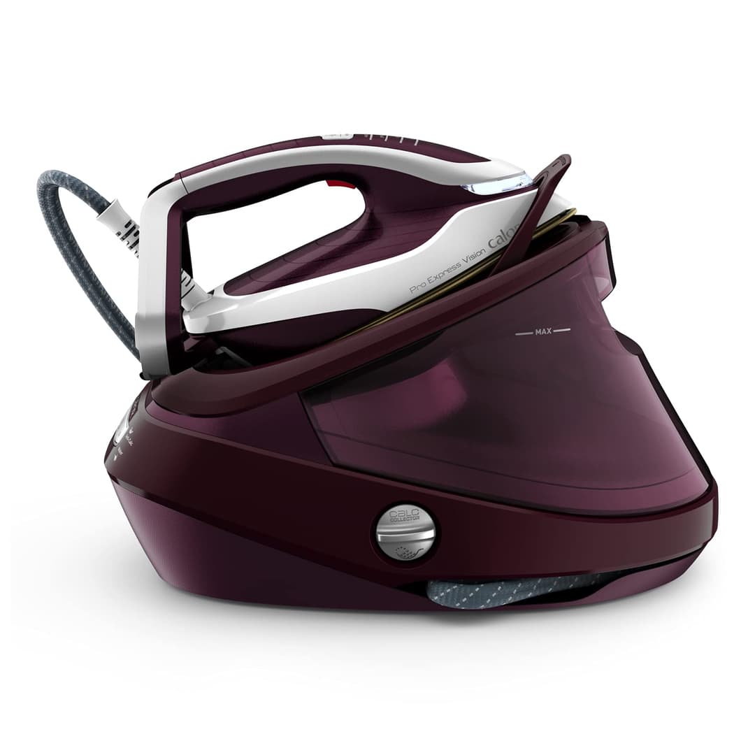 Calor Pro Express Vision Steam Generator, Smart LED Light on the Iron, Pressure 8.3 Bars, Ultra-Powerful, Steam Flow 180 g/min, Steam Jet 680 g/min, Anti-limescale, Made in France GV9810C0